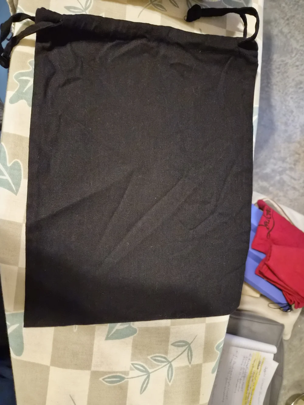 Rails Black Cotton Canvas Drawstring Dust Bag Storage Pouch 15x11.5